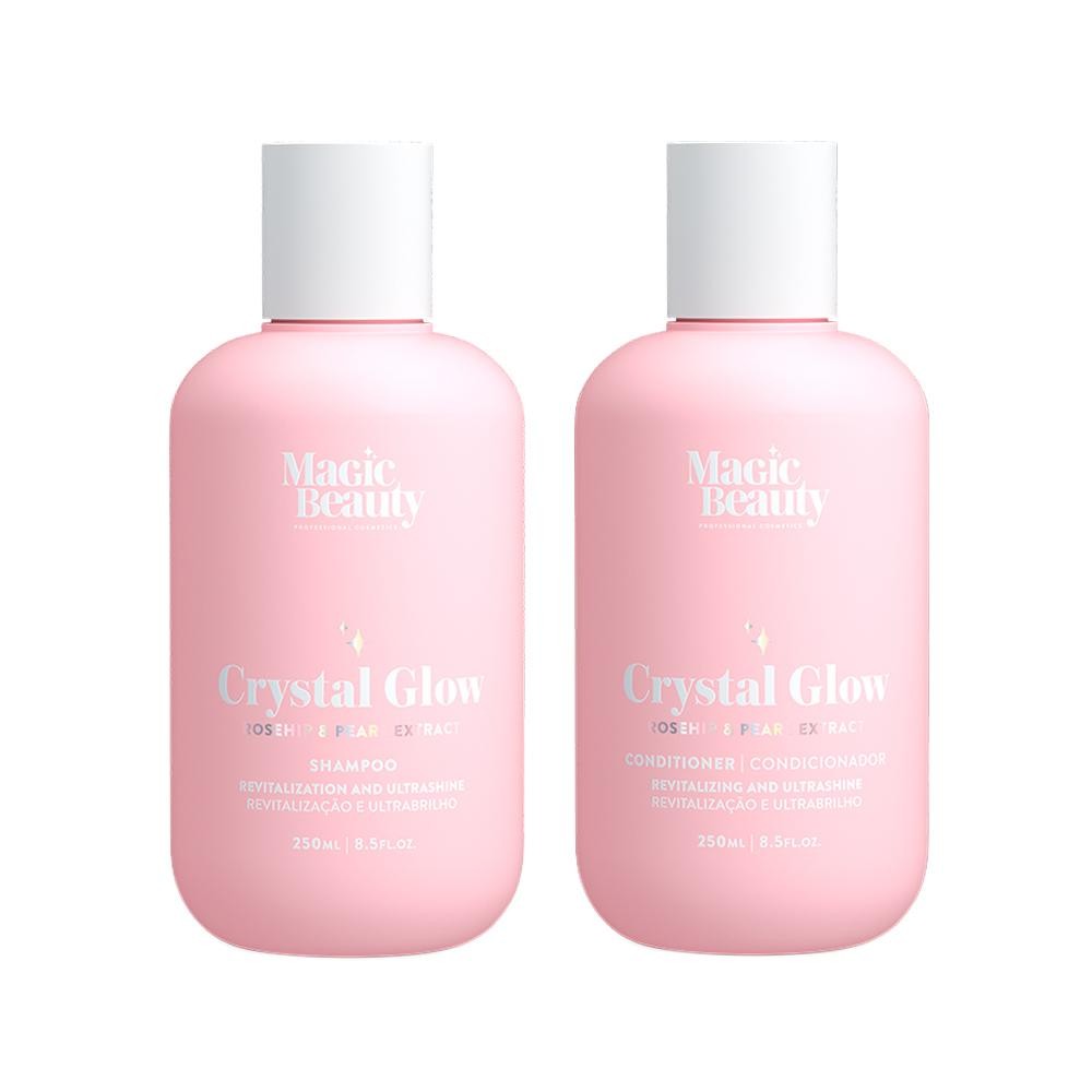 Kit Magic Beauty Crystal Glow - Shampoo 250ml e Condicionador 250ml em Oferta na Shopee