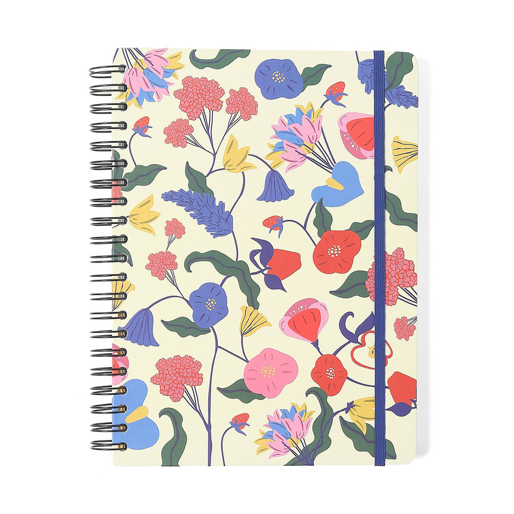 Caderno universitário capa dura 10x1 160 folhas Doce Florada Off White Cicero em Oferta na Shopee