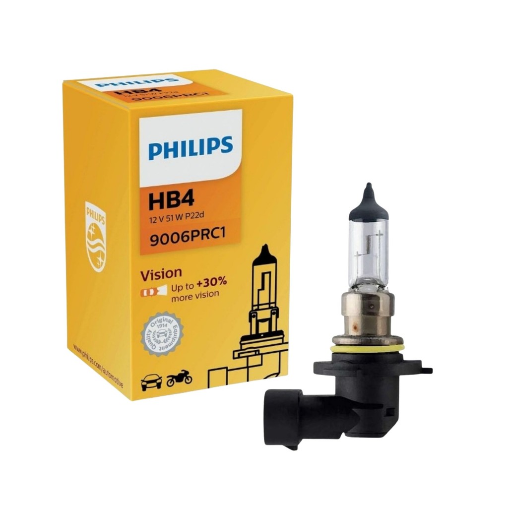 LÂMPADA UNITÁRIA PHILIPS VISION +30% FAROL ALTO BAIXO NEBLINA HB4 12V HALÓGENA 51W