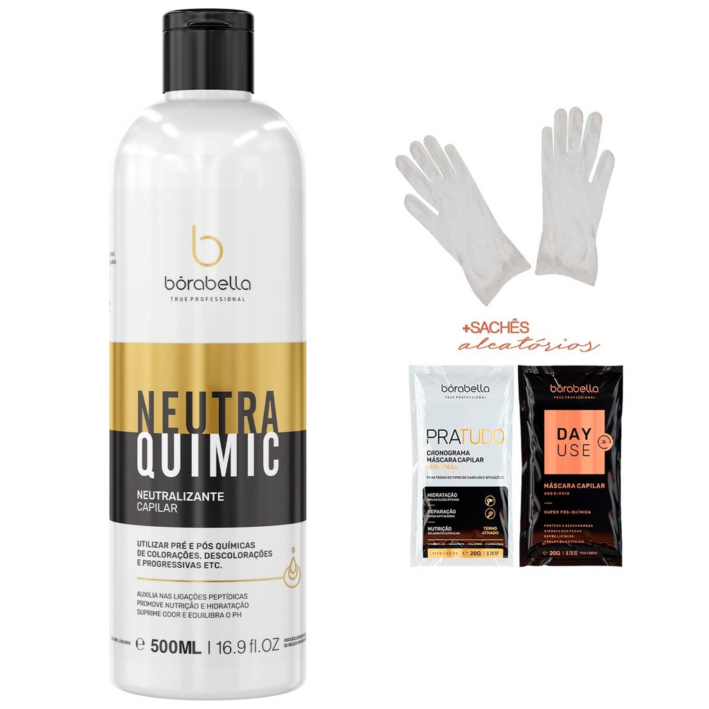 Borabella NeutraQuimic Tratamento Pós Progressiva 500ml + Sachês/Luvas