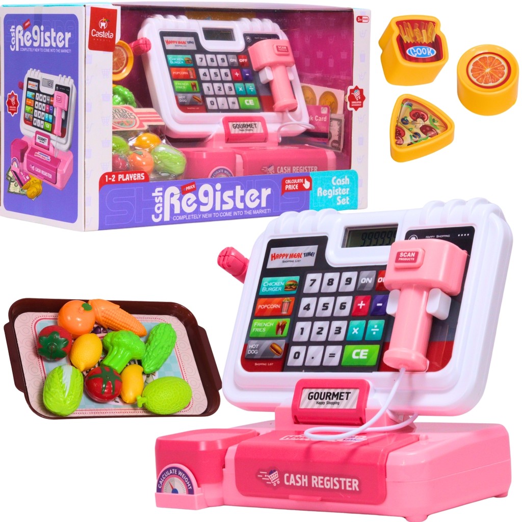 Caixa Registradora Infantil Luz e Som Acessório Rosa Castela em Oferta na Shopee