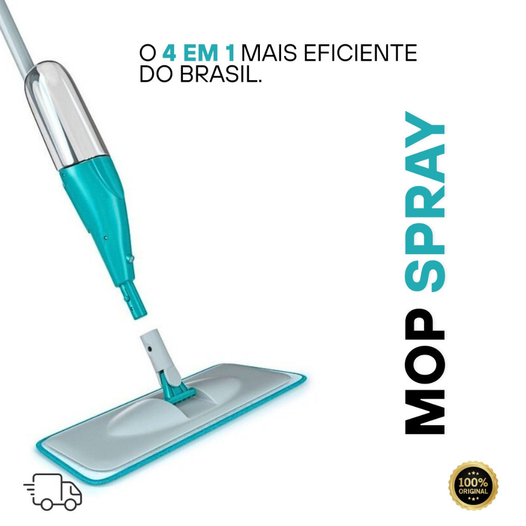Mop Spray PRO Magico Com Reservatorio Rodo De Limpeza Refil Microfibra