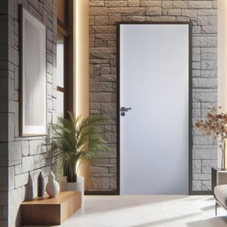 Kit Porta de Madeira Lisa Primer 210x72cm Batente 11cm Uniportas Abertura Esquerda Esquerda em Oferta na Shopee