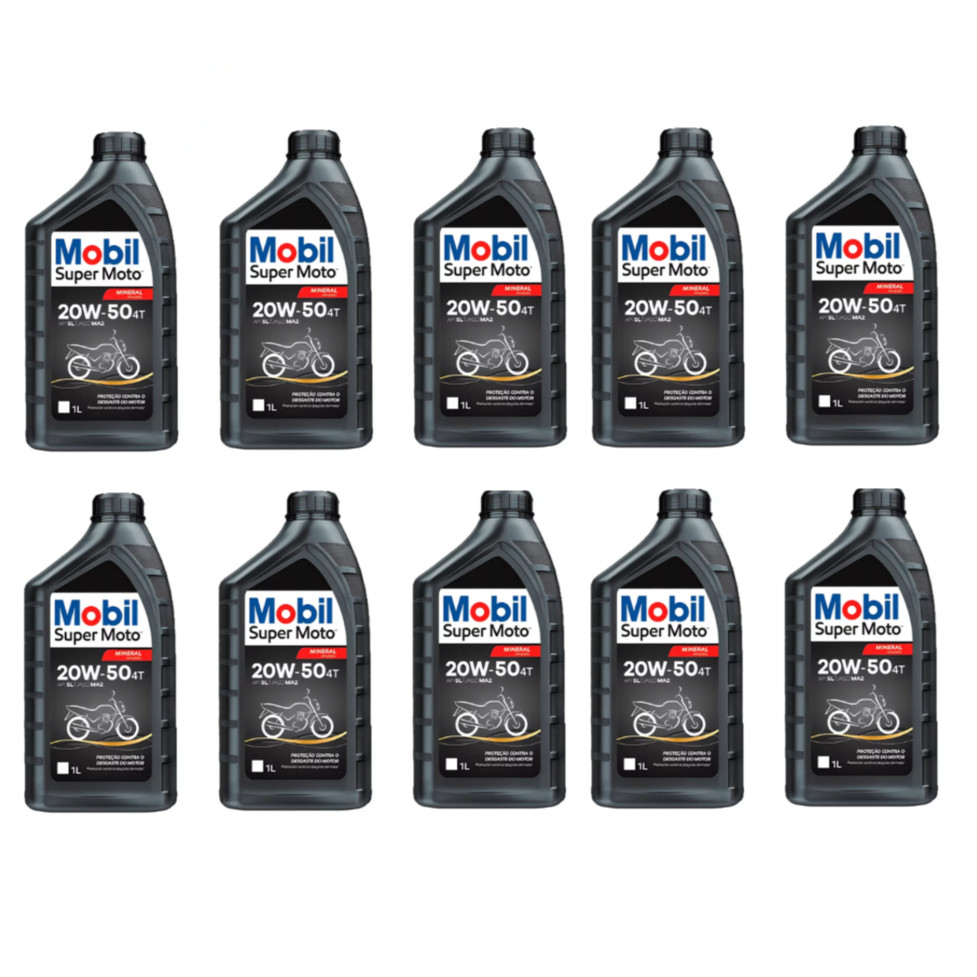 Kit óleo Mobil 20W50 troca de oleo Honda Yamaha Suzuki Dafra Kasinski Shineray KTM MVK