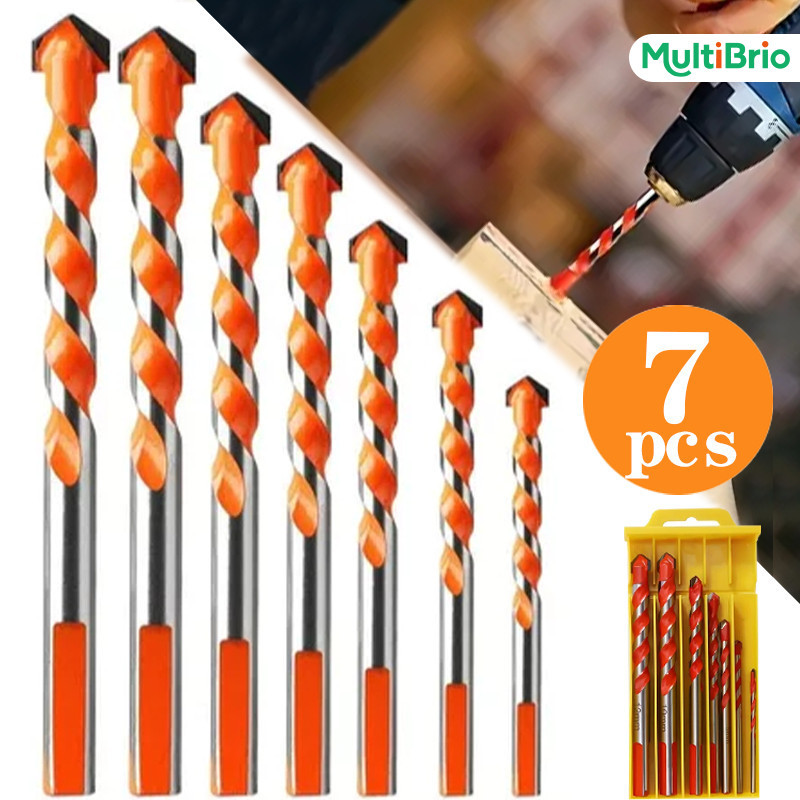 Jogo de 7 Brocas de Metal Duro para Aço Madeira e Concreto em Oferta na Shopee