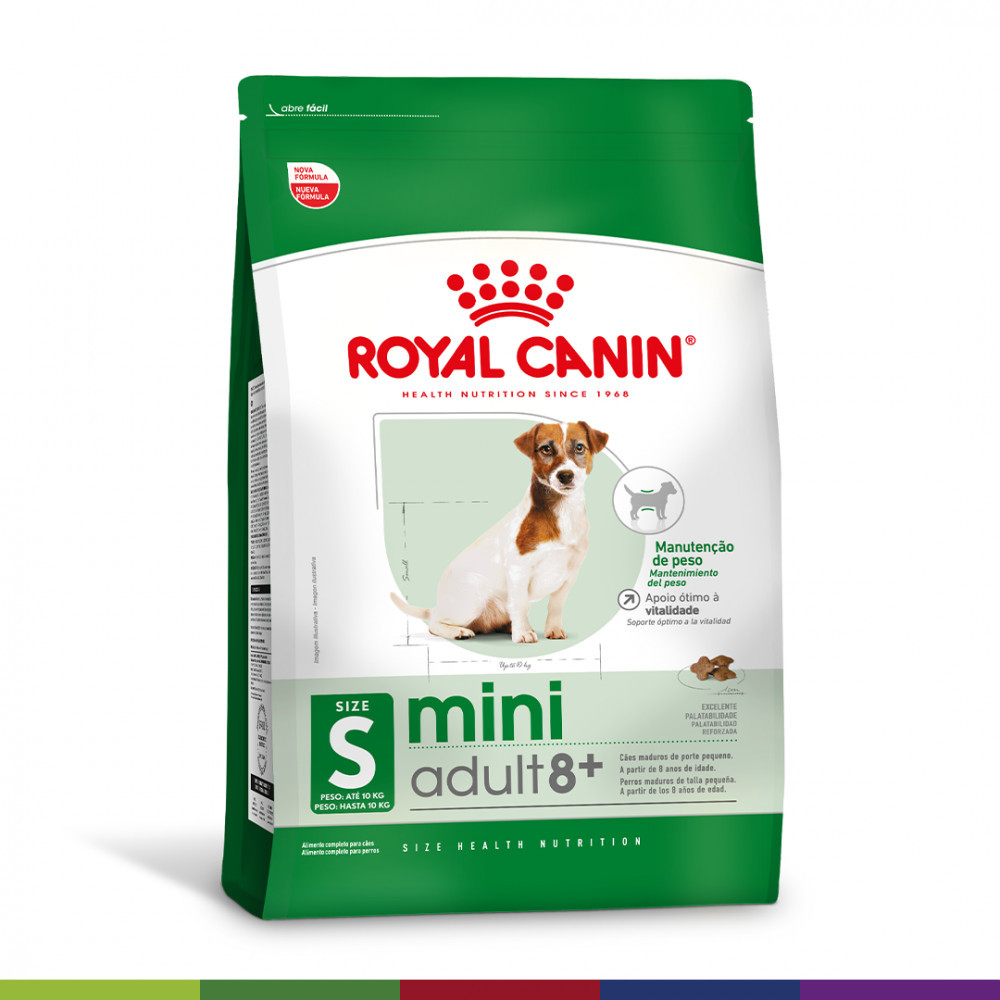 Ração Seca Mini Adult 8+ para Cães Adultos de Porte Pequeno com 8 Anos ou mais -
