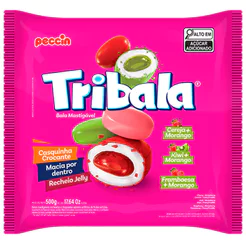 Bala Tribala Recheada Sortida Combinações com Morango 500g - Peccin