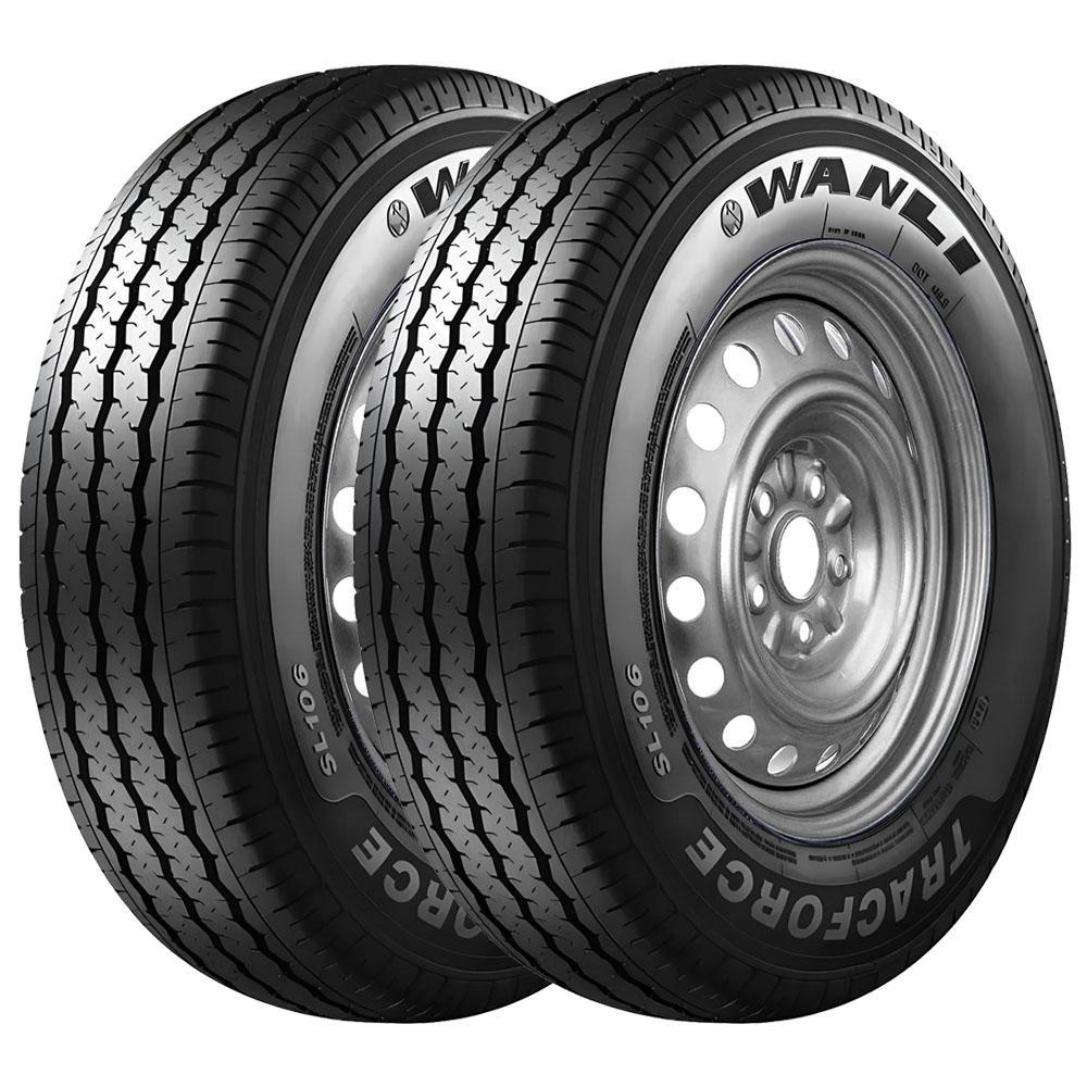 Pneu Wanli Sl106 185R14C Aro 14C 102/100R 8 Lonas Kit2 em Oferta na Shopee