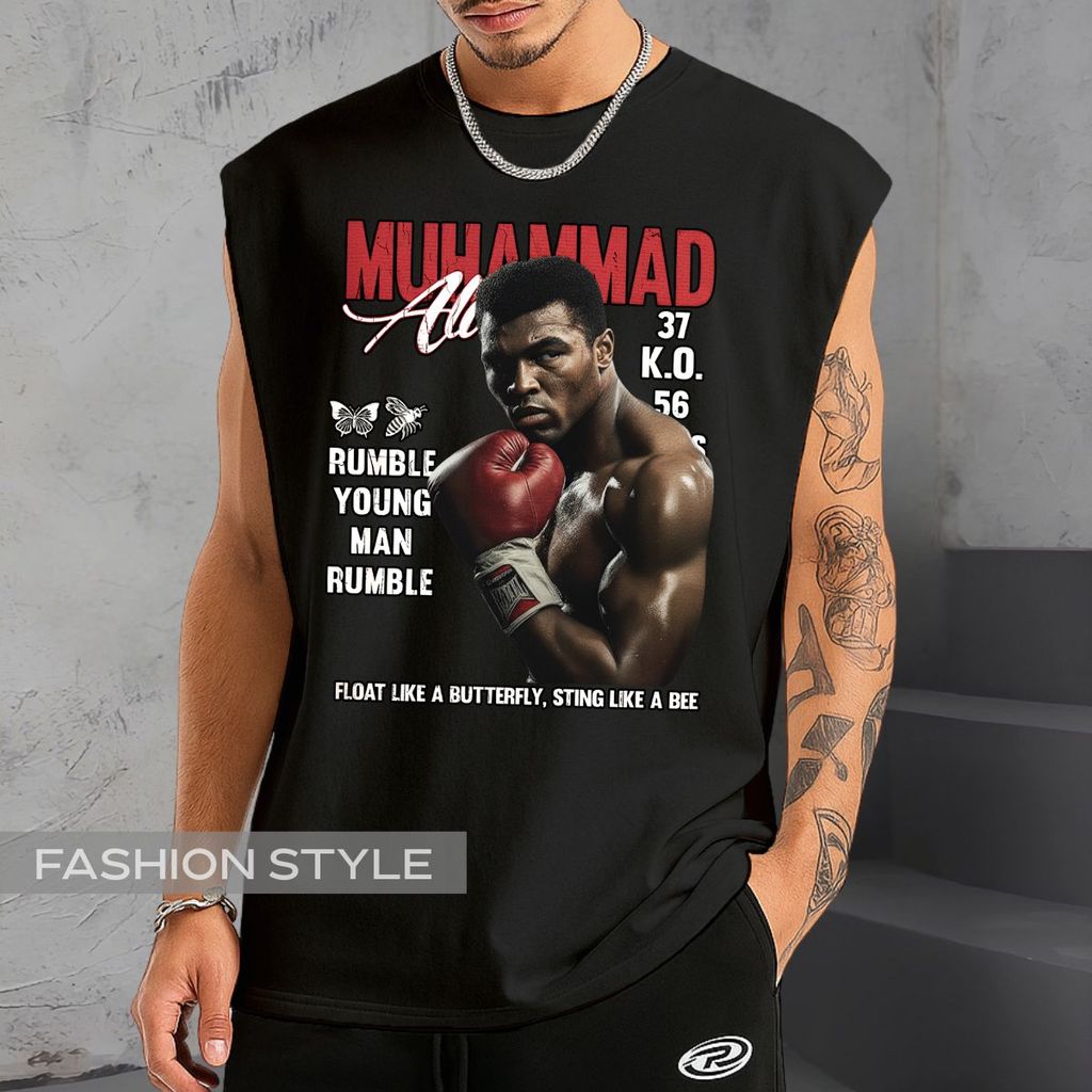 Regata Oversized Boxing Muhammad Ali Jogador Esporte Box Luta Regata Machão Blusa Cavada