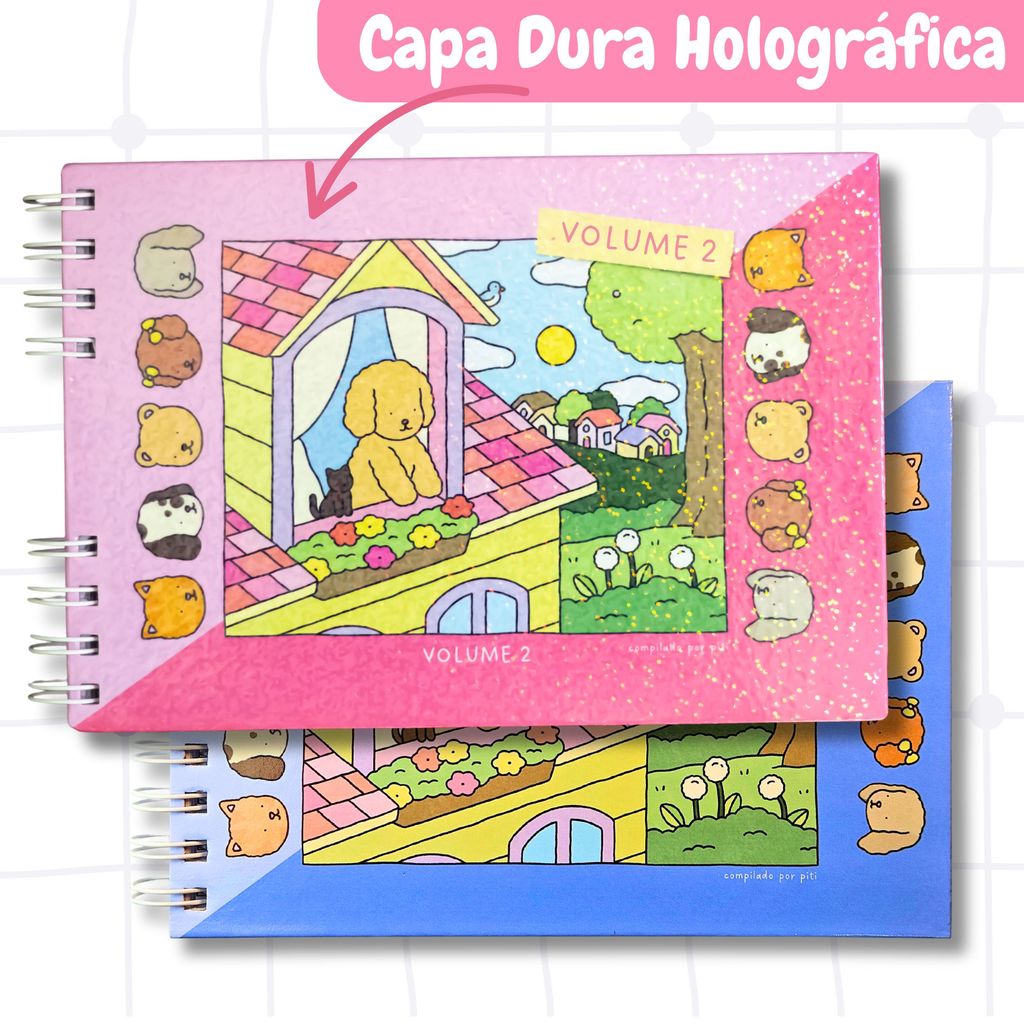 Livro de Colorir dos Ursinhos Volume 2 Capa Dura com 50 Folhas Grossas e Acetato em Oferta na Shopee