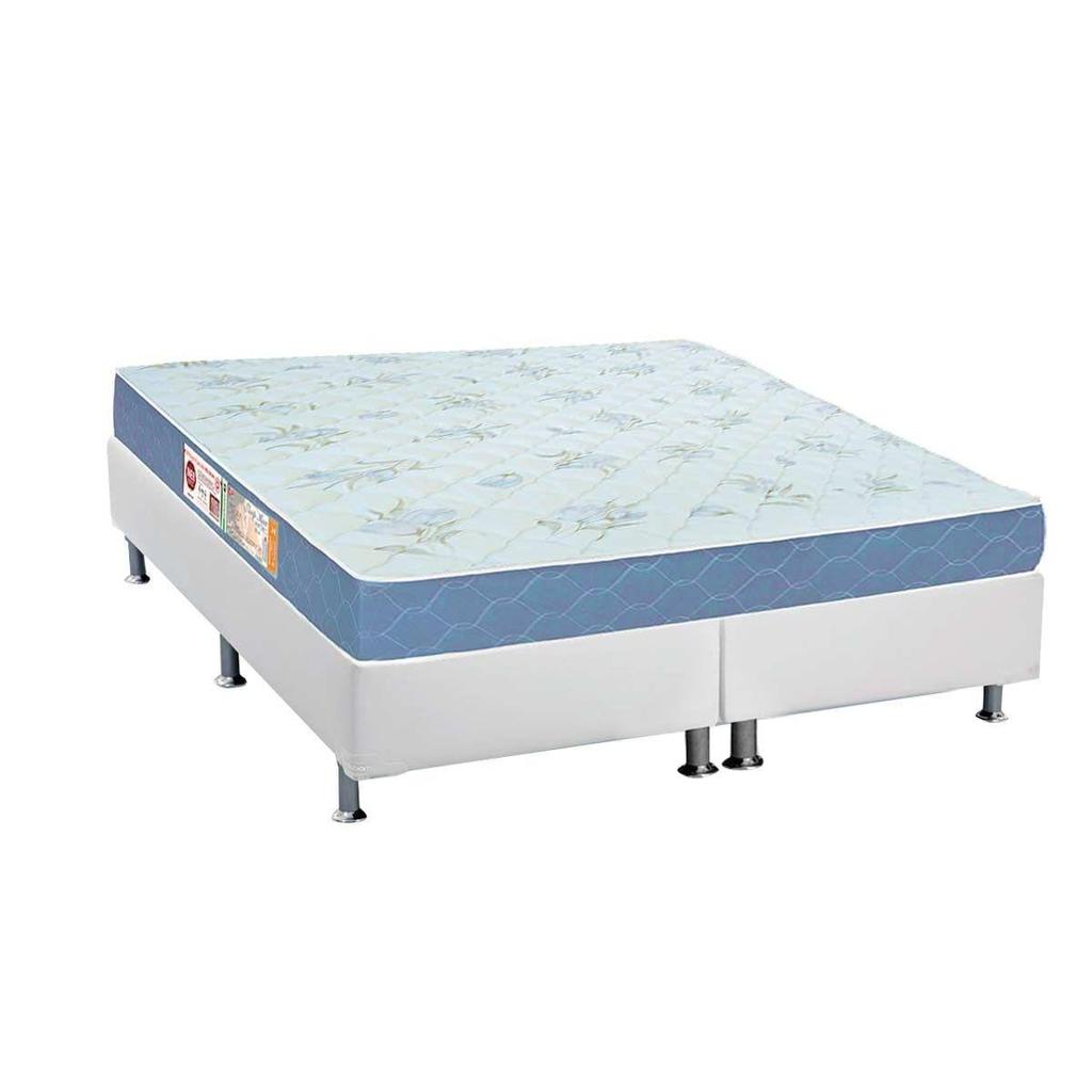 Conjunto Box King: Colchão Espuma Castor D45 Sleep Max + Base CRC Courano White(193x203)