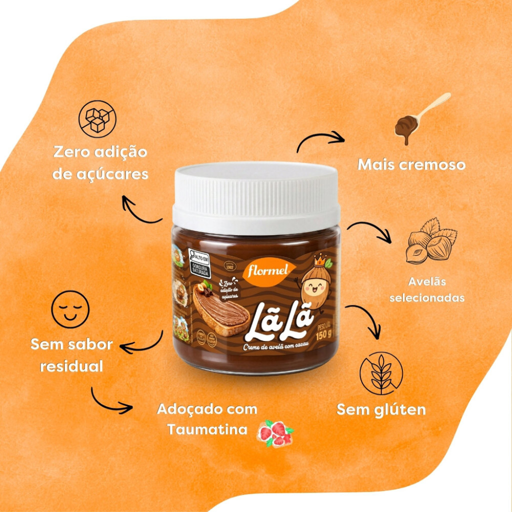 Creme de Avelã Lã Lã Com Cacau Zero Açúcar 150G · foto 2