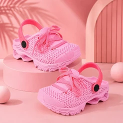 Tênis Babuche Infantil Menina Leve Menino Respirável Antiderrapante Confortável Preto Casual Rosa