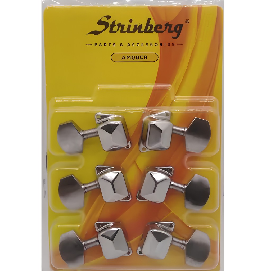 Tarraxas Semi Blindadas Violão Cromadas Strinberg 3x3 Aço AM06