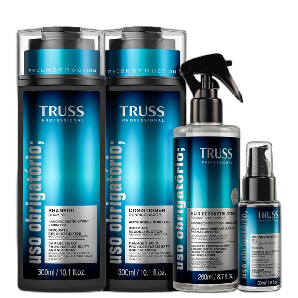Kit TRUSS Uso Obrigatório; Reconstrutor Quarteto (4 Produtos)