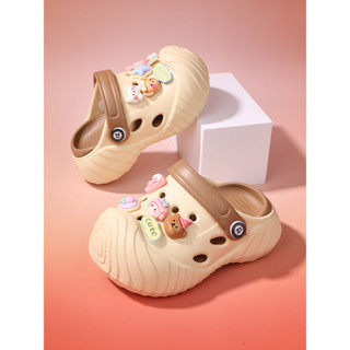 Bonito dos desenhos animados crianças buraco sapatos verão ao ar livre wear meninos meninas dois wear interior casa Anti