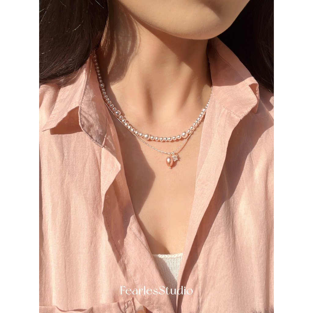 colar femenino colar Destemido Natural de água doce pérola colar All-Match elegante colar de pérolas nicho empilhado cla