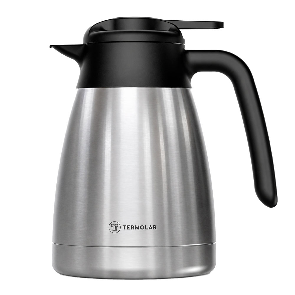 Bule Térmico Termolar Garzón 1,2 Litro em Inox com Tampa Rolha Gatilho Bebidas Quentes Chá Café