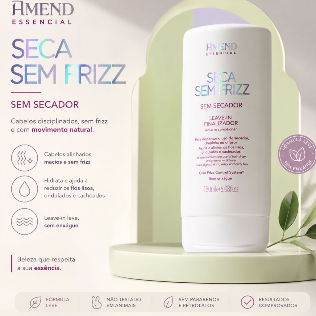 Amend Essencial Seca Sem Frizz Proteção térmica 180ml