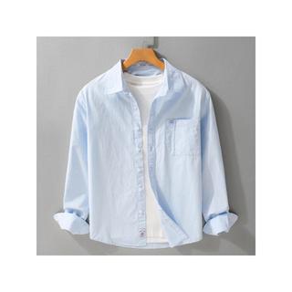 Arte japonesa fresca camisa de manga comprida masculina simples All-Match Casual solto primavera outono topo roupas masc
