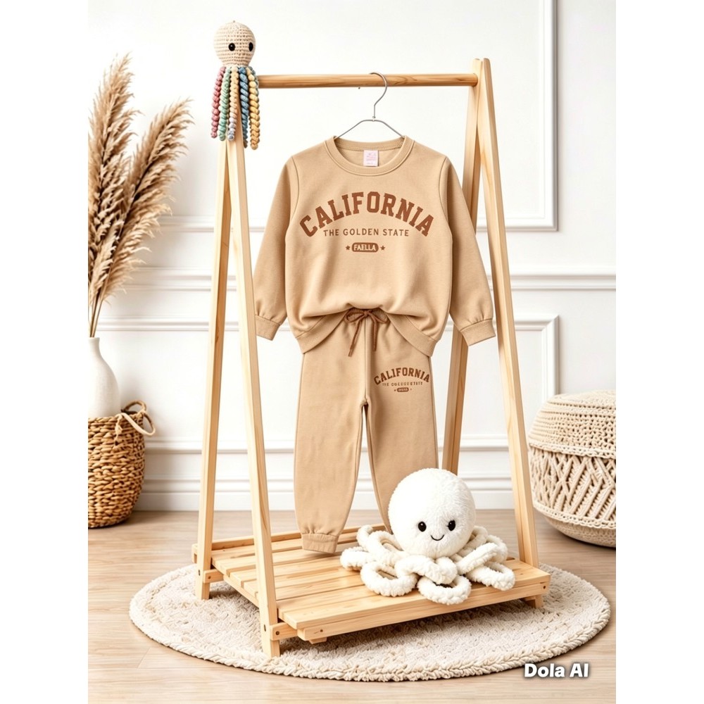 Conjunto Moletom Infantil Menina Califórnia Mega Kids - Tamanho 4 - Peluciado Confortável