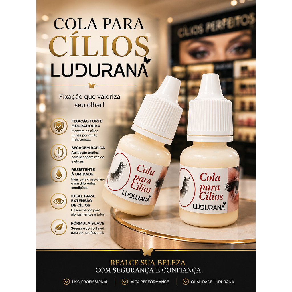 Cola Para Cílios Profissional Ludurana Tufo E Fio A Fio Premium