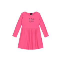 Vestido Infantil em Ribana Canelada Floral Guloseima