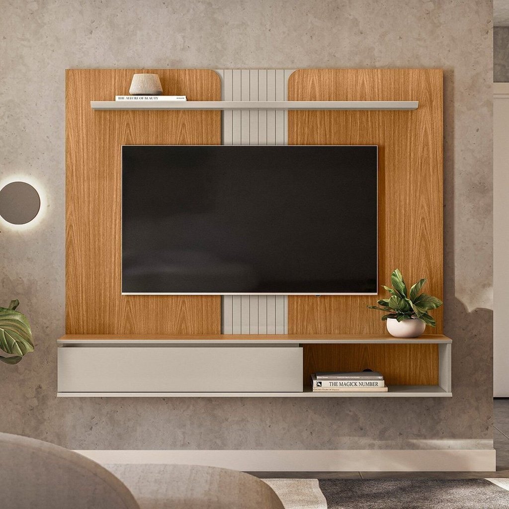 Painel para TV até 65 Polegadas MDF 160CMX136CM Friburgo Marrom
