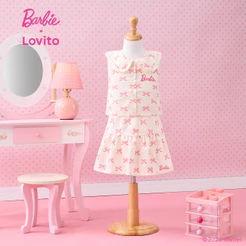 arbie™ X Lovito Kids Conjunto Saia Jacquard Babados Rosa Primavera/Verão Menina KSBL4PAD035
