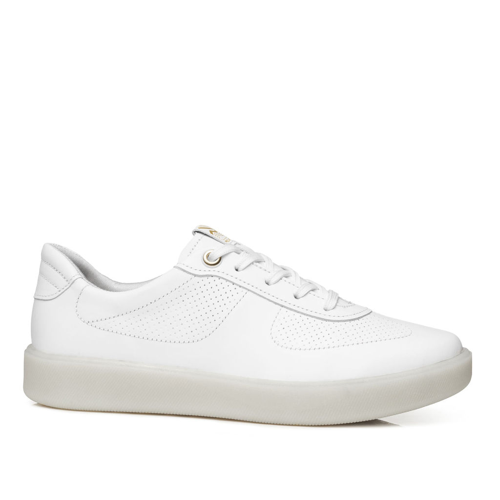 Tênis Casual Pegada Feminino em Couro Branco 210801-01