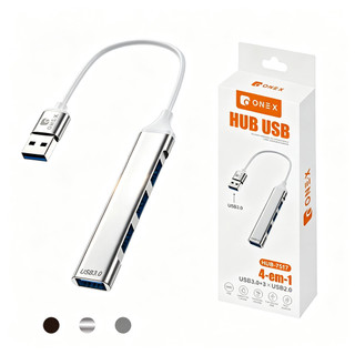 💻 Hub USB 4 Em 1 Multiportas 5Gbps | USB Tipo‑C Extensor Rápido Em Alumínio Compatível Notebook E PC Portátil