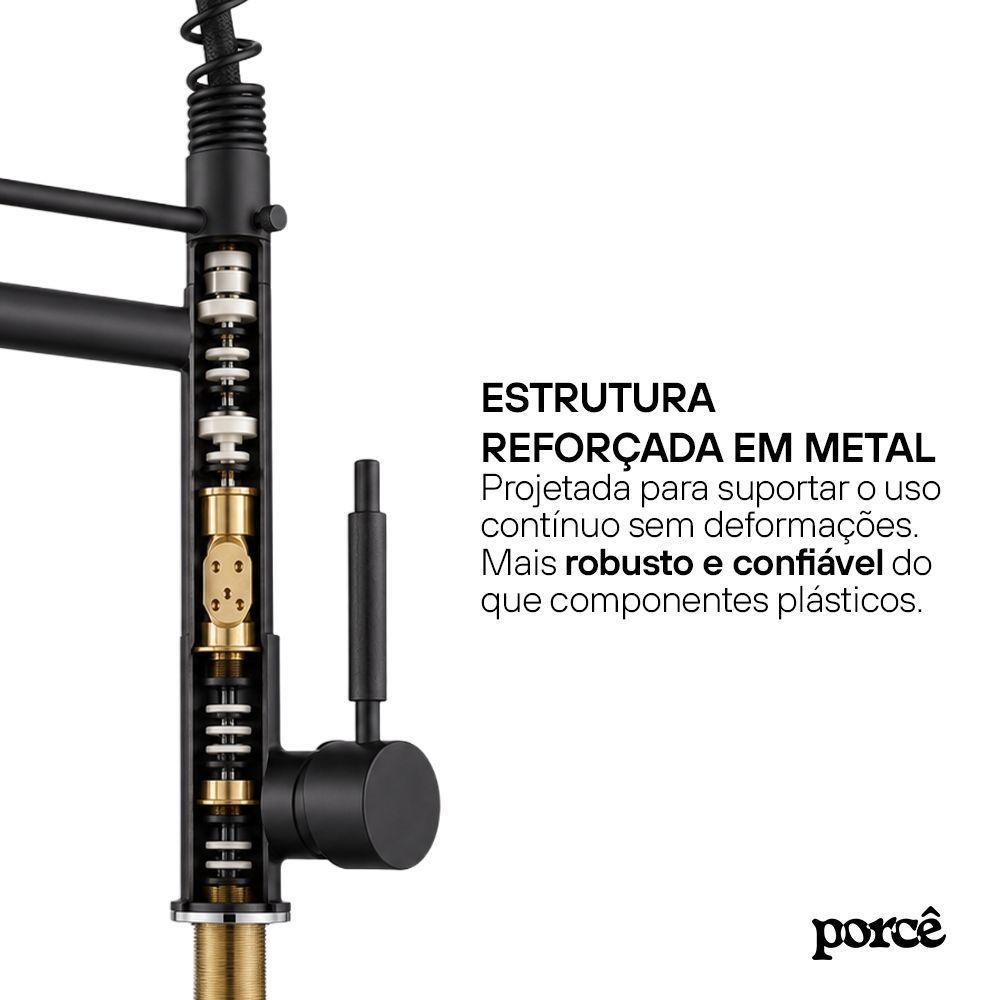Torneira de Cozinha Monocomando Gourmet Flexível Munise Preta (PTM35ZC50A-PT) — imagem 2 de 2