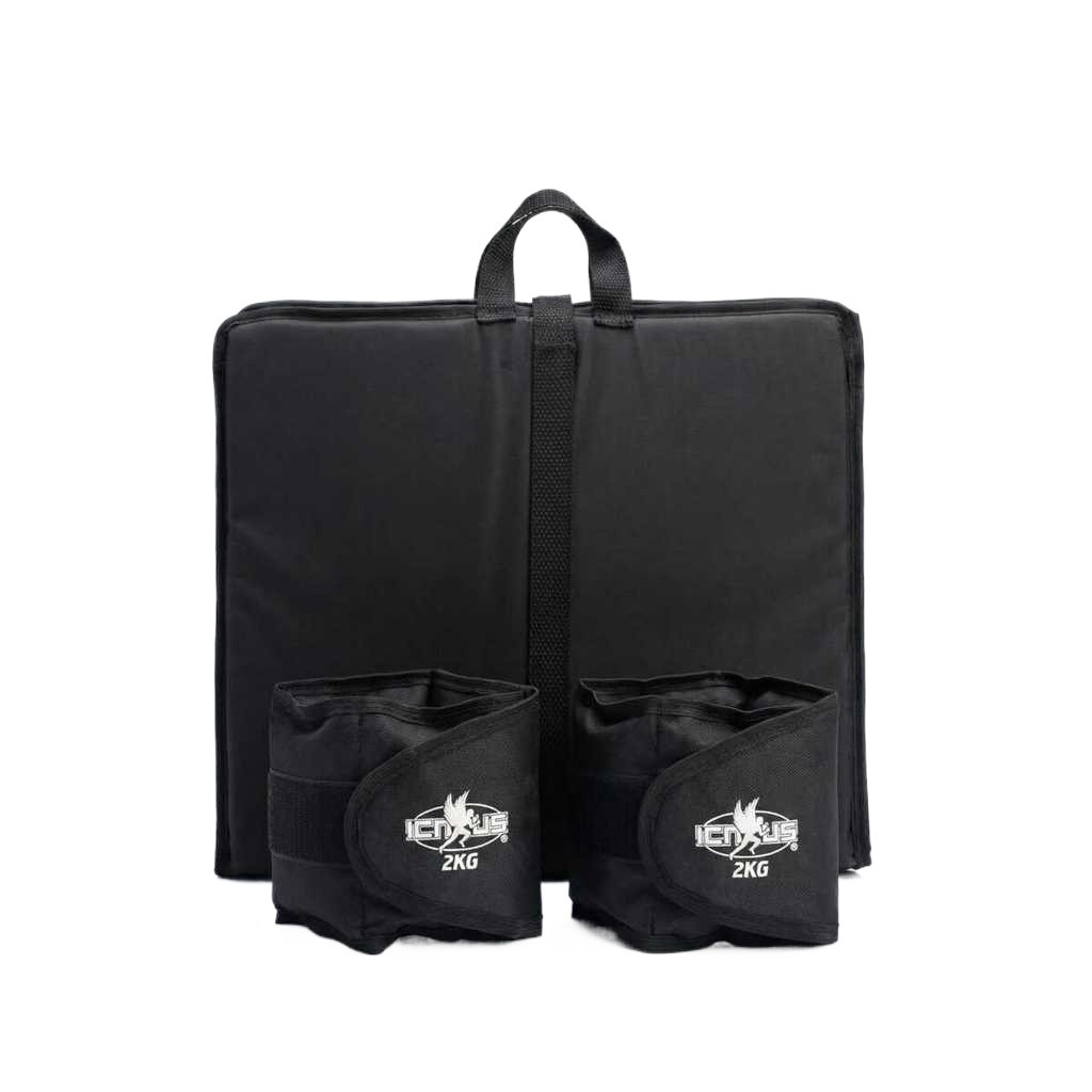 Kit treino em Casa Colchonete Dobravel + Par de Tornozeleira Caneleira de Peso 1kg 2kg 3kg 4kg 5kg