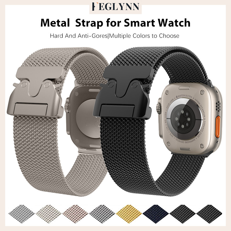 Pulseira Metal De Aço Milanesa Para Smartwatch IWatch Ultra 4 3 2 Series 12 11 10 9 8 7 SE 6 5 38 42 41 45 46 49mm
