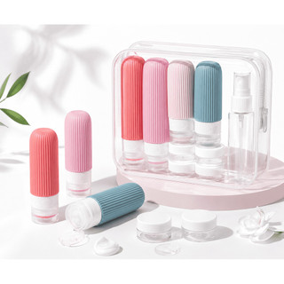 Kit Viagem 4/16 Frascos Silicone Pote 90ml Shampoo Crème