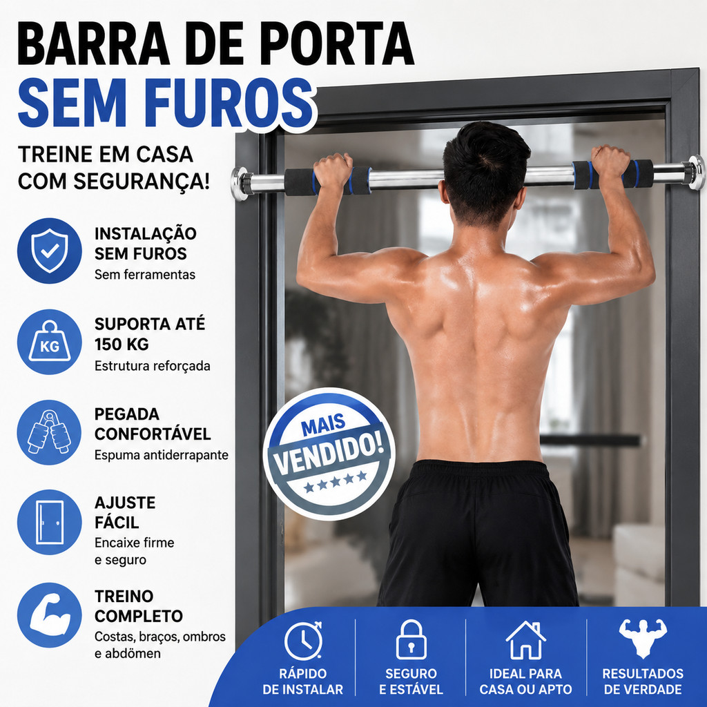 Envio rápido-Barra Fixa Flexão Porta Apoio Regulável 64 a 100