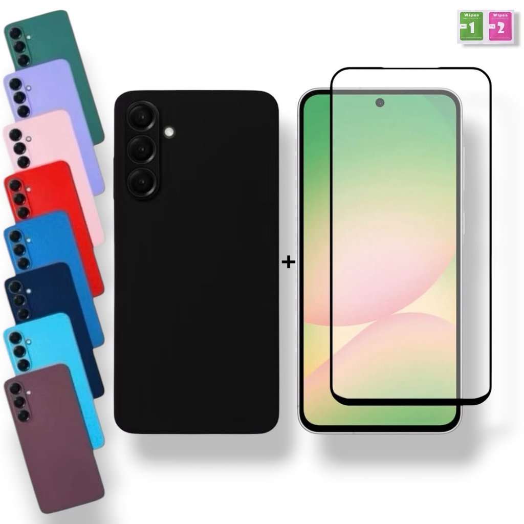 Kit Capa + Película Galaxy A25 Samsung Capinha  Aveludada Anti Impacto Proteção Premium