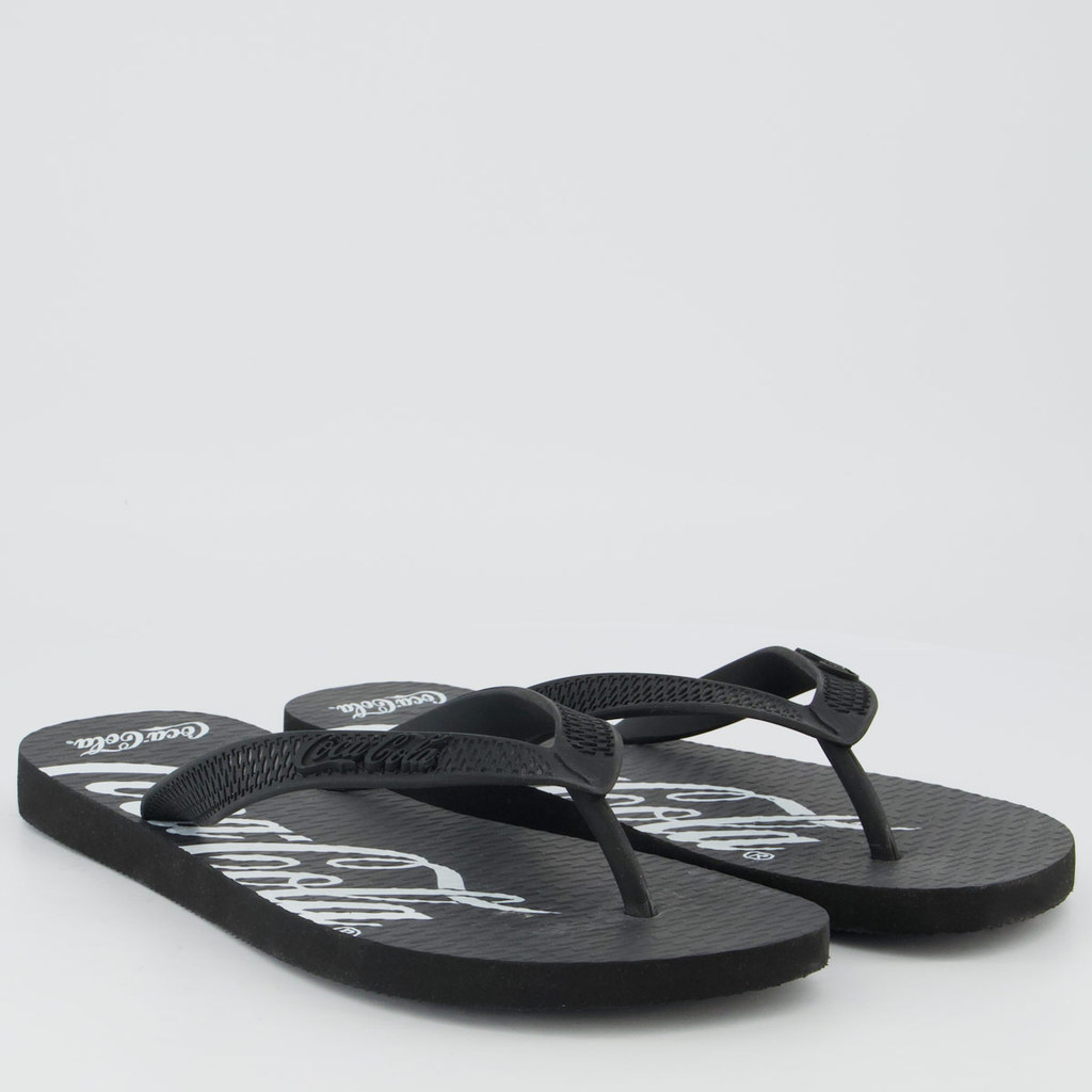 Chinelo Coca Cola Spencerian Preto e Branco · foto 2