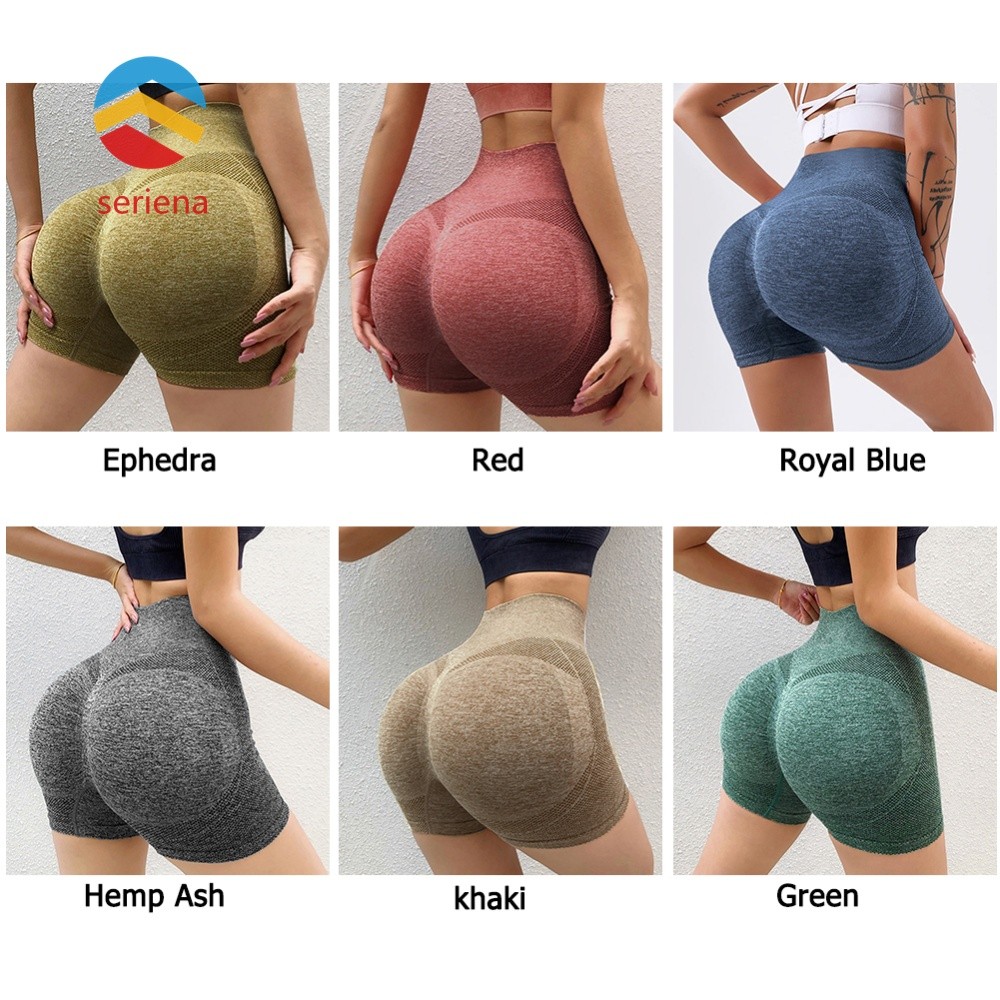 Shorts De Ioga Fitness De Cintura Alta Levantam Bunda Mulheres Corrida Academia Leggings [Seriena.br]