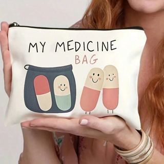 Bolsa De Armazenamento De Medicamentos Femininos-Caixa De Cosméticos Com Zíper , Produtos De Higiene Pessoal Leves E Em 