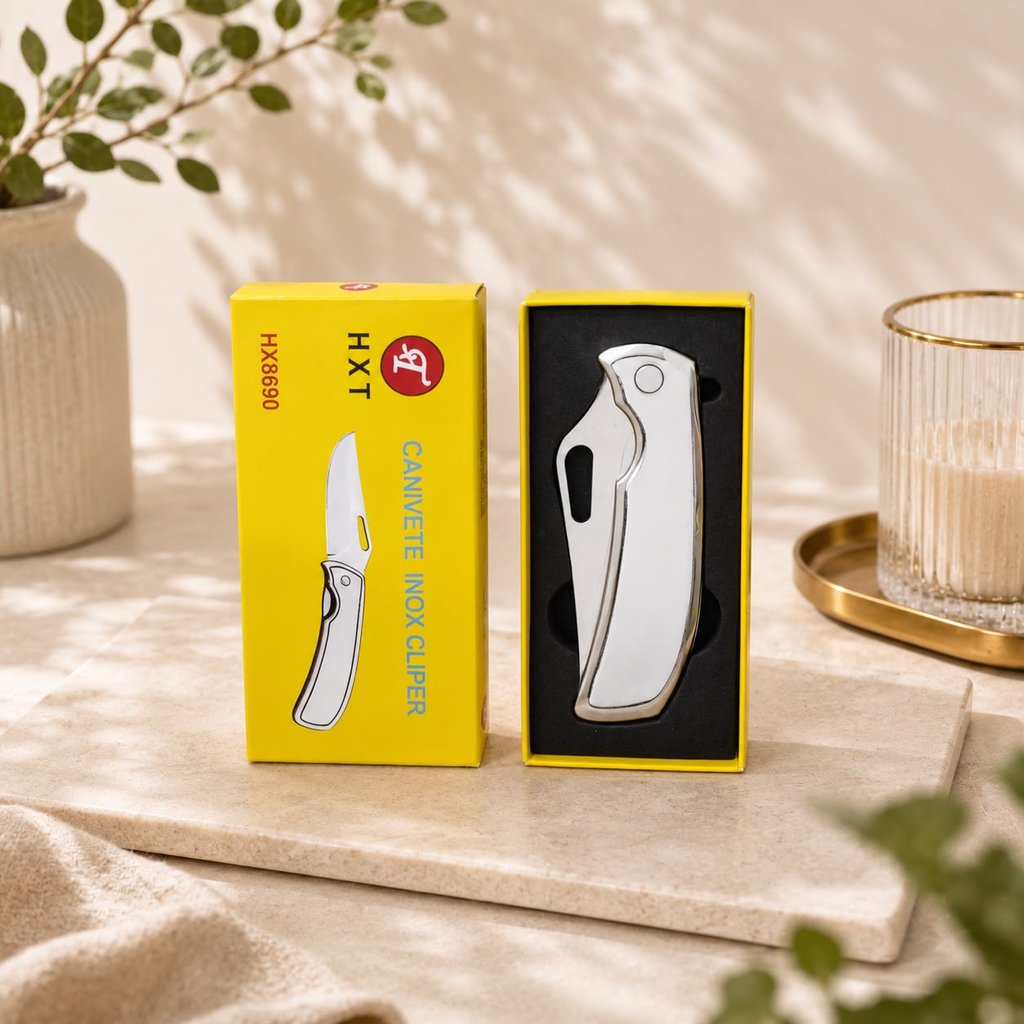 Faca de Pesca Inox Dobrável  Bolso EDC Camping Sobrevivência Pesca Trilha