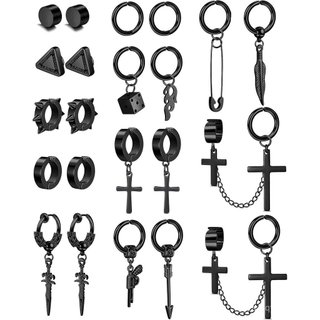 Brincos, brincos huggie, brincos Florideco, argola preta, brinco pendente, brincos masculinos, brincos de pressão, brinc