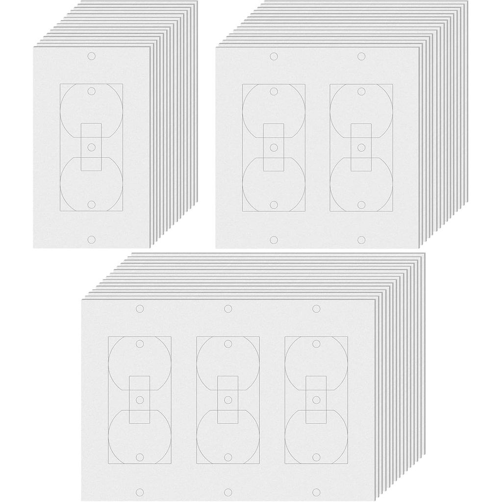 70 Peças de Vedantes de Isolamento para Parede, Placas Retangulares para Tomadas, Vedantes Brancos de Espuma para Isolam
