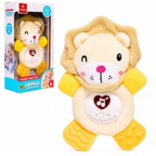 Brinquedo Para Bebê Pelúcia Leãozinho Mordedor Com Luz E Som Castela Musical  Infantil Menino Menina