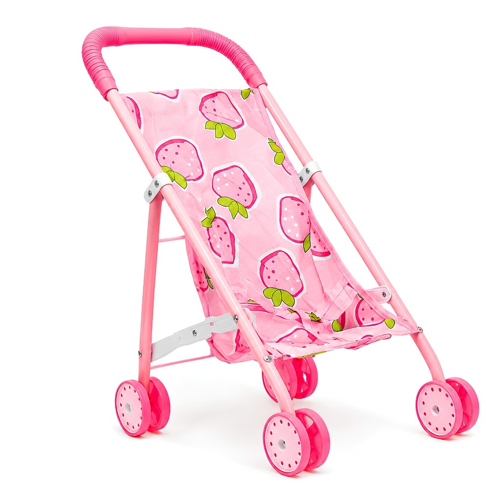 Carrinho De Boneca Dobravel Rosa Standard Castela Brinquedo Infantil Meninas Presente Passeio