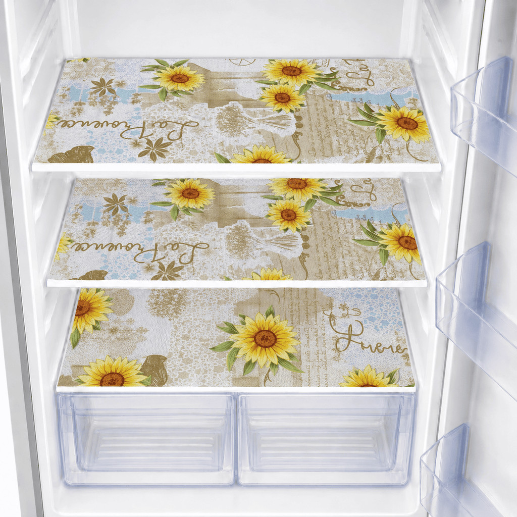 Kit 3 Toalhas de Geladeira PVC Térmico 55x35cm Universal Lavável Prateleira