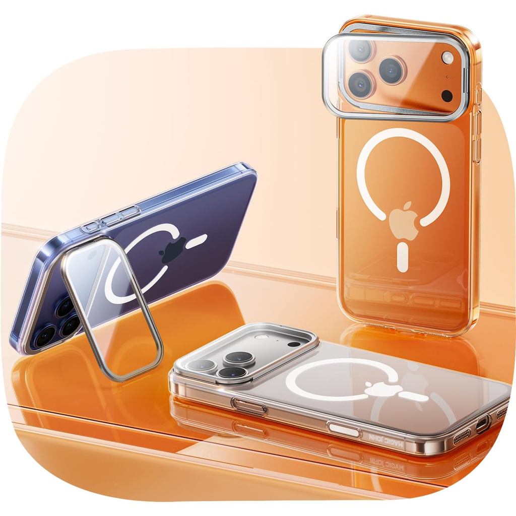 Capa Magnética MAGIC JOHN para iPhone 17 Pro Max com Suporte Dobrável, Proteção