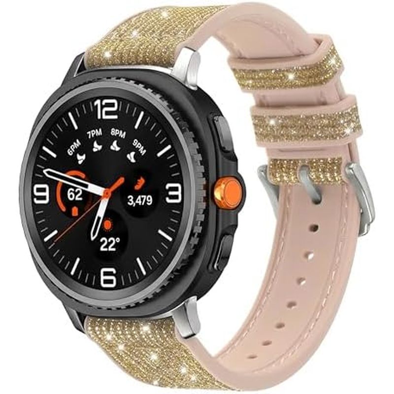 Couro VeveXiao Bling Com Pulseira De Silicone Compatível Samsung Galaxy Watch 8