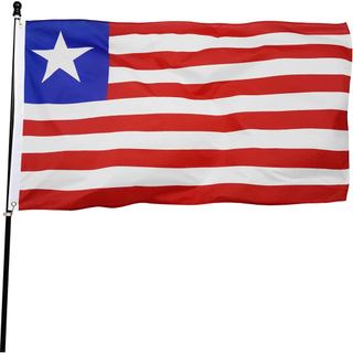 Bandeira da Libéria DANF 3x5 Pés, Poliéster Espesso, Resistente ao Desbotamento, Ilhós de Latão, Cabeçalho de Lona. Band