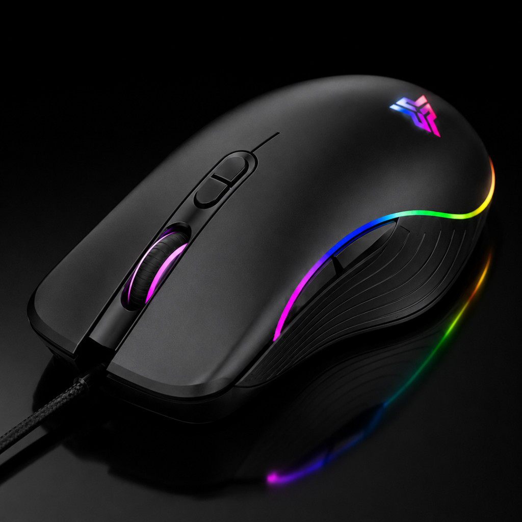 Mouse Gamer Para Jogo Óptico 4800 DPI Ajustável com LED RGB USB PC Videogame